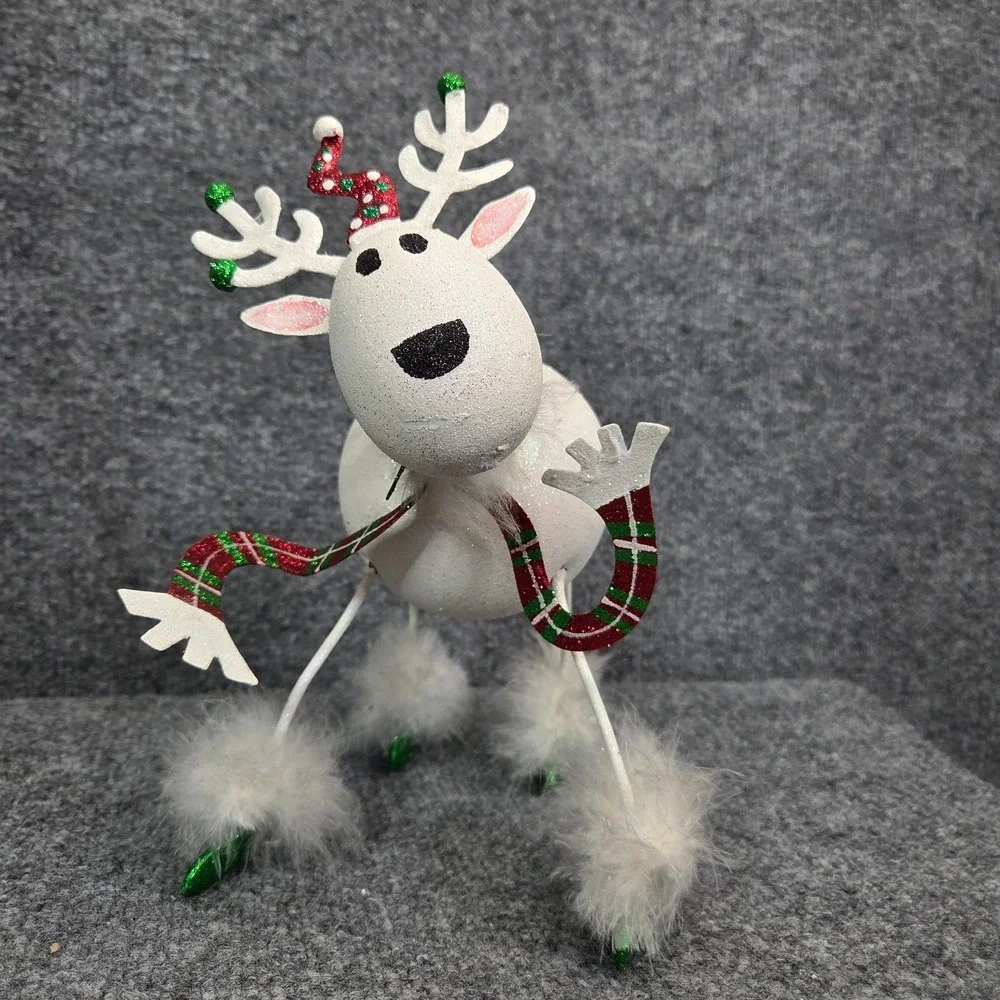 Pier One Imports Decor Christmas Retired Snowball Glitter Reindeer 10